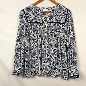 Lucky Brand Women's Boho Peasant Long Sleeve Blouse Top Sz XL Gypsy Hippie FLAW